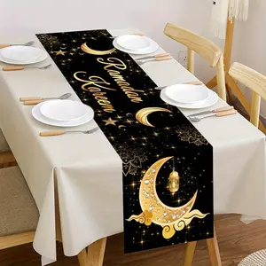 1Pcs Elegant Table Runner, Durable Polyester Material, Multipurpose Use, Ramadan Home Decor, Suitable for Dining Room and Living Room