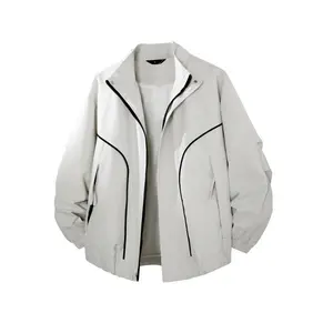 Men's Casual Fashion Loose-Fit Comfortable Durable Wrinkle-Resistant Windproof Stand Collar Multi-Functional Outdoor Sports Jacket Versatile Breathable Jacket Ideal for Daily Commuting and Business Attire  Coats