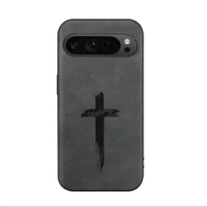 Luxury PU Leather Phone Case, Cross Design Phone Protective Cover, Phone Accessories Compatible with Google Pixel 9pro Pixel 9xl Pixel 8A Pixel 8pro Pixel 7, Casing