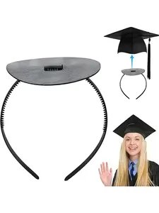 Graduation Cap Headband with Adhesive, Adjustable Grad Hat Band to Secure Gown & Hair, Perfect Gift for Graduates, Commencement Headbands