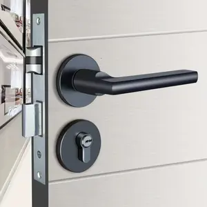 Metal Door Lock Set with 3 Keys, Suitable for Bedroom, Room, Study, Configurable with Lock Body or 2 Handles, Secure Indoor Door Lock, Door Handles Interior