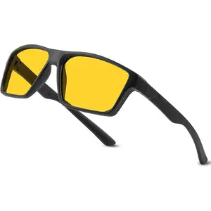 Night Vision Driving Glasses - Anti Glare HD Polarized Yellow Tinted Sunglasses for Men & Women
