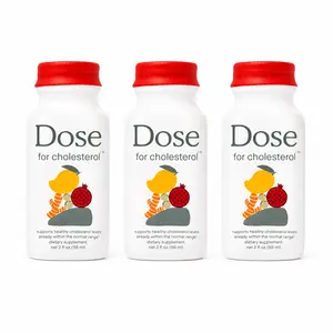 Dose for Cholesterol 3 Pack Liquid Heart Health Shots, 2 fl oz Each, Cholesterol Support with CoQ10, Pomegranate, Amla, Turmeric Curcumin & Lycopene, Supports Cardiovascular Wellness, Vegan, Zero Sugar