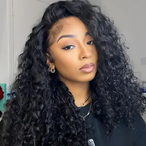 [3 In 1 Half Wigs] 250% Density Glueless Deep Wave Half Wig Human Hair Glueless Wigs Human Hair Deep Curly for Women Drawstring Seamless Flip Headband Wig Beginner Friendly summerwins