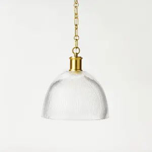 Reeded Glass Pendant Brass - Threshold designed with Studio McGee