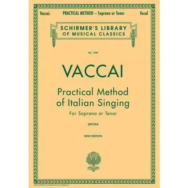 USED Book - Practical Method of Italian Singing – Nicola Vaccai | Soprano or Tenor Vocal Sheet Music Songbook | Classical Voice Training & Vocal Exercises | Music Teacher Resource for Beginners (Paperback) - english