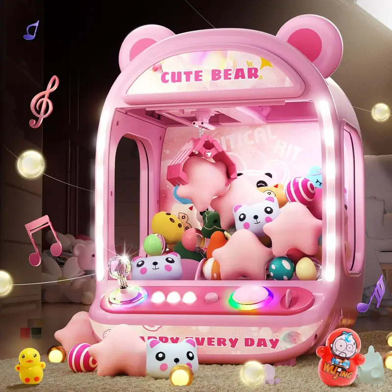 Skirfy Kids' Claw Machine - Refillable Unicorn Vending Machine with 27 Adorable Prizes, Squishy Items, Candy Dispenser, Collectibles, Breathing Lights, PVC-Free Pretend Play Set, School Rewards, Happy Birthday Ultimate Gift for 6-12 Yrs Girls