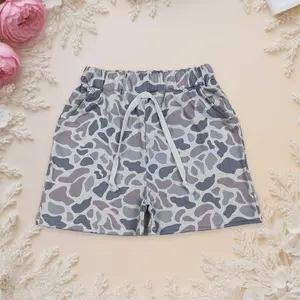 Baby Boy Grey Hunting Camouflage Pockets Boys Shorts Bottoms Kids Clothing Fall Casual Wear Style Newborn