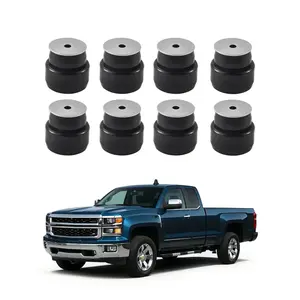 Body Mount Bushing Kit, Compatible with 1999-2014 Chevy Silverado & Sierra 1500/2500, 24 PCS Polyurethane Body Mount Kit, Durable Components for Improving Bumpy Driving Performance, Black