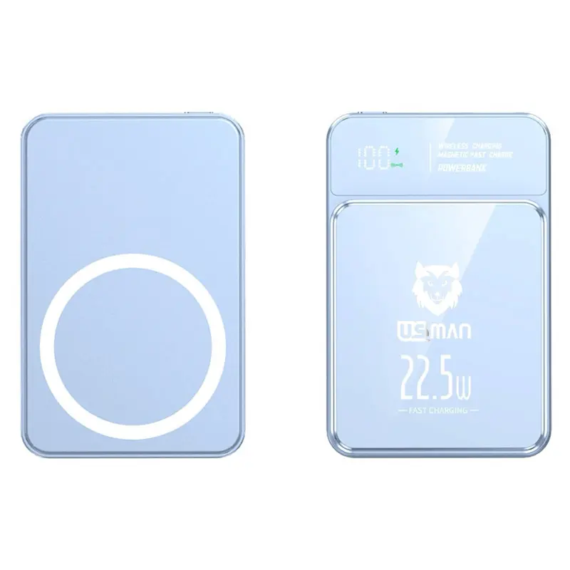 Power Bank for iPhone 16/15/14/13/12 Pro/Pro Max/Plus/Mini, 10000mAh Wireless Portable Charger with USB-C Cable, LED Display, 22.5W PD Fast Charging, Mag-Safe Battery Pack Magnetic Electronic Device Smartphone Protection Digital Cellphone White