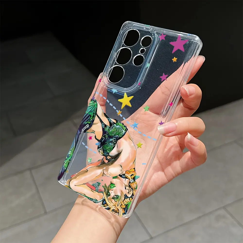 JOJO Adventure Cartoon Anime Phone Case Compatible with for samsung for galaxy S25 S24 S23 S22 S21 S20 FE Ultra Plus 4G 5G Transparent TPU Soft Back Cover
