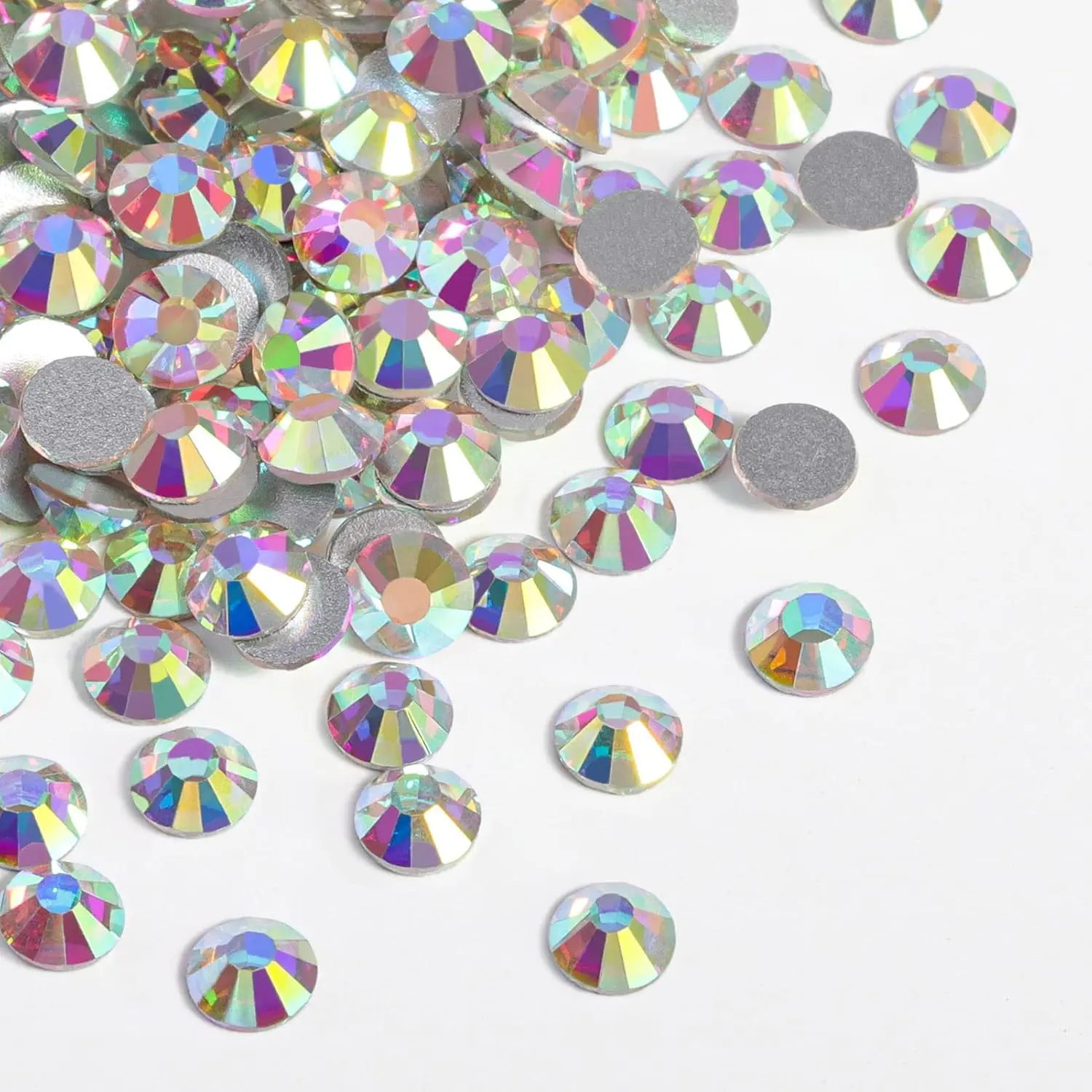 Crystal Glass Flatback Rhinestones, 1440pcs 4.6-4.8mm SS20 Crystal AB High-Shine Adhesive Gems for Glitter Glamorous DIY Nails at Home, Clothes Projects, Glitter Nails, Diy Projects