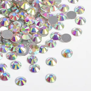 1440pcs 4.6-4.8mm Glass Flatback Rhinestones - Crystal AB, SS20 High Shine Adhesive Gems, Nail Art Decorations for DIY Craft, Clothes Projects