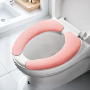 Waterproof Non-Slip Toilet Seat Cover, Self-Adhesive Anti-Mold Cushion, Thick Warm Toilet Seat Cover for Bathroom, Washable & Easy Clean Toilet Pad, Removable Commode Cover for Rentals, Fits All Toilets.