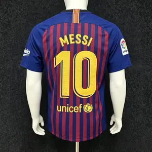 1819 Home Red and Blue No.10 Messi 10 soccer jersey