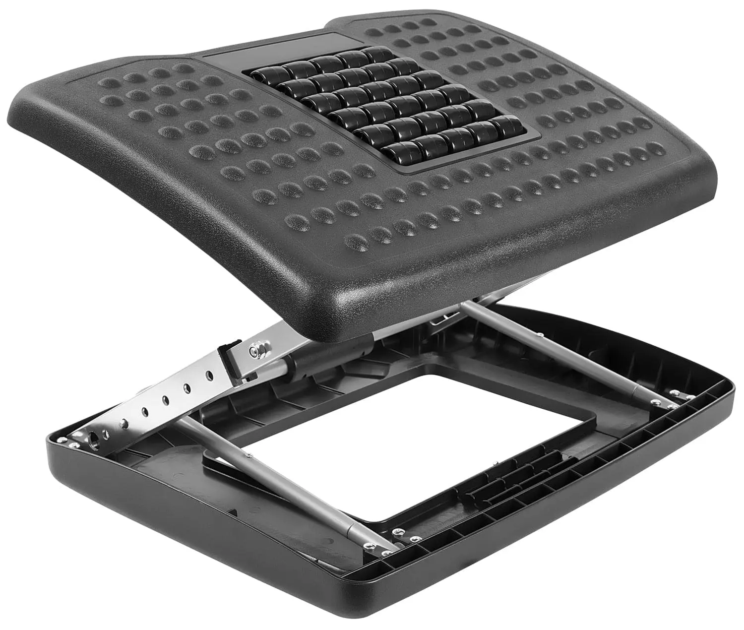 Under Desk Footrest, Adjustable Height/Angle and Massaging Rollers