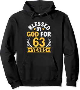 63rd Birthday Man Woman Blessed by god for 63 years Pullover Hoodie - Adriande Shop 41B0B9SVNPH6