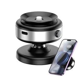Electric Vacuum Magnetic Car Phone Mount - 360° Rotating Suction Cup Holder, Strong Magnetic Grip for Car Gym Kitchen Mirror Smooth Surfaces, Adjustable Secure Mobile Phone Holder