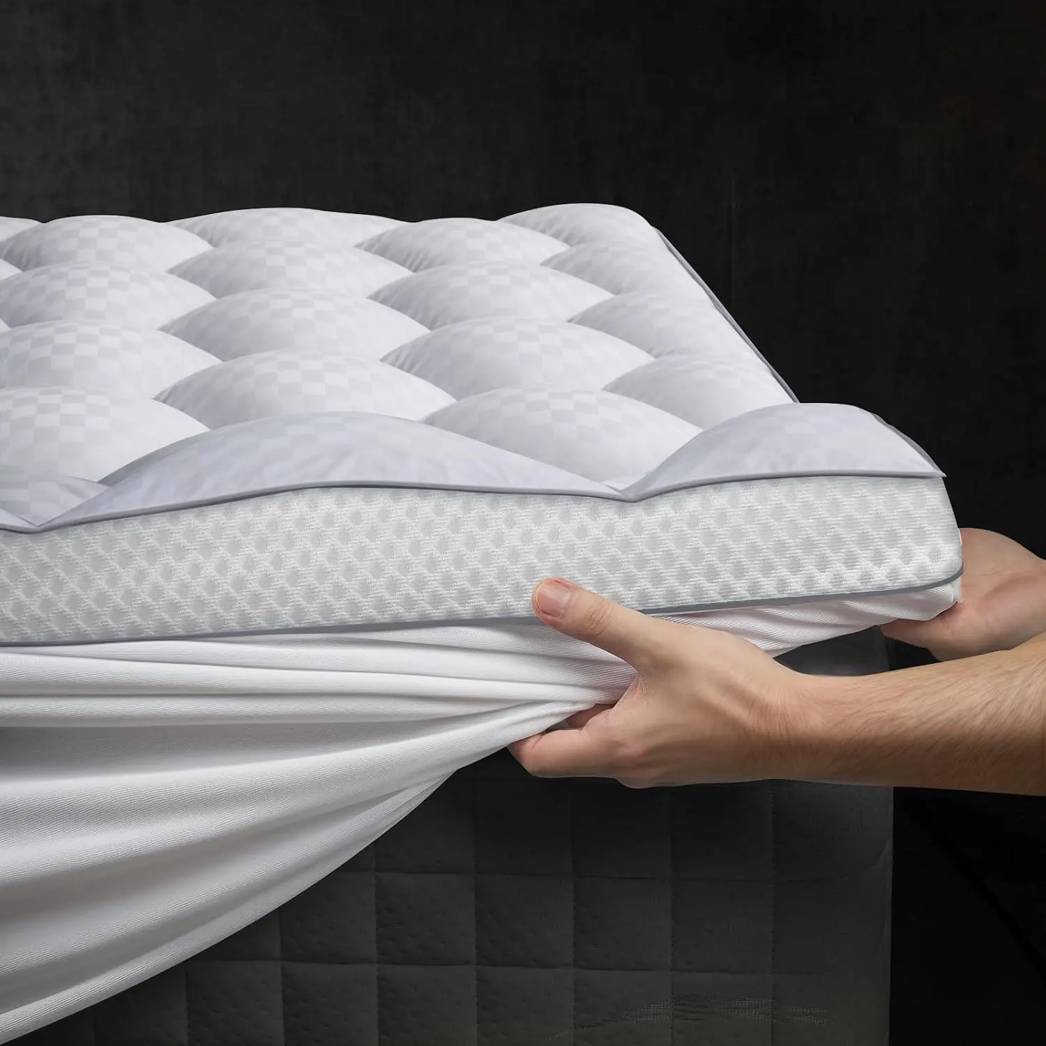 3 Inch Ultra-Fluffy Memory  Mattress Topper  for  , Extra Soft Pillow Top  Mattress Topper with 4X Support, Mattress Pad with Breathable Air Mesh Sides, 6-21'' Deep Pocket