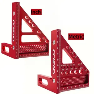 Metric, Inch and British Imperial System Aluminum Alloy 3D Multi Angle Measurement 22.5-90 Degrees - Woodworking Right Angle Ruler - Woodworking Measurement Tool with Positioning Pin Layout, Woodworking Square Protractor, Measuring Ruler, Calipers