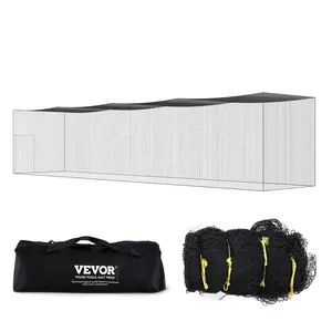 【fathersdaygift】VEVOR Baseball Batting Netting, Professional Softball Baseball Batting Hitting Training Net, Practice Portable Pitching Cage Net with Door & Carry Bag, Heavy Duty Enclosed PE Netting, 55FT (NET ONLY)