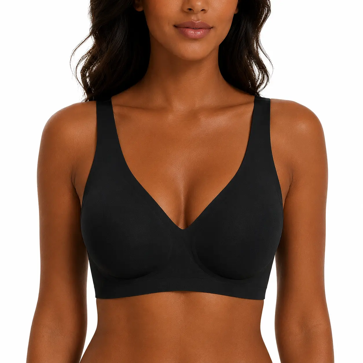 Jelly Bras for Women Supportive Wireless Push Up Bra Full Coverage No Underwire Seamless Plus Size for Older Women
