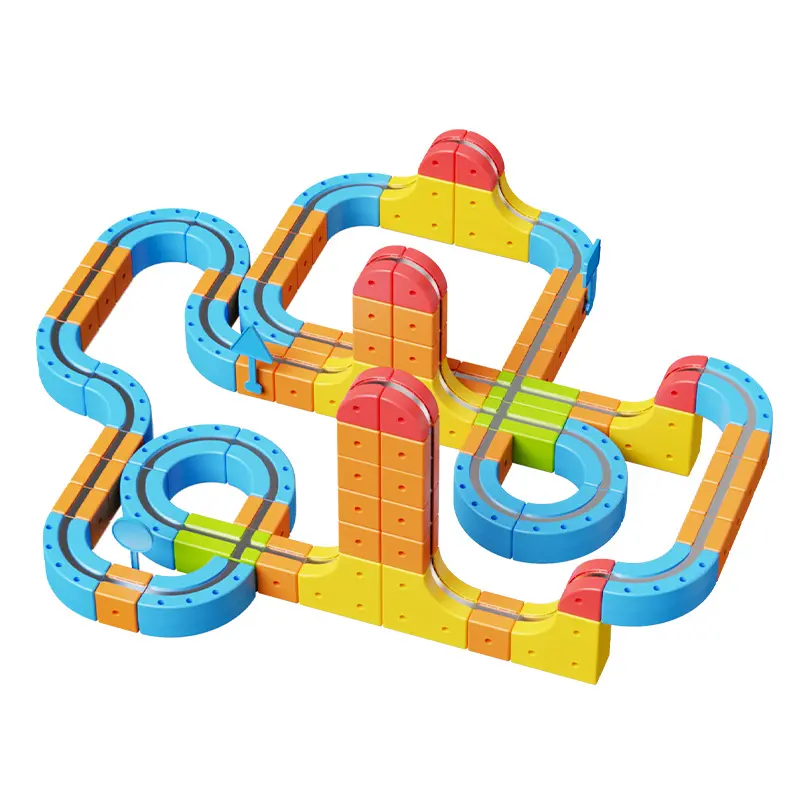 Unisex Levitation Track Set - Anti-Gravity Marble Run Roller Coaster, Auto-Drive Electric Train, STEM Building Toy with Tiles & Magnetic Block, Educational Gift for Ages 6+ Kids