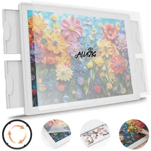 ALL4JIG 1500 Pieces Rotating Plastic Puzzle Board with 4 Sliding Drawers and Protective Cover, 360° Lazy Susan Design, 34.21"x25.75" Portable Spinning Puzzle Table for Adults, Ideal Gift for Mum