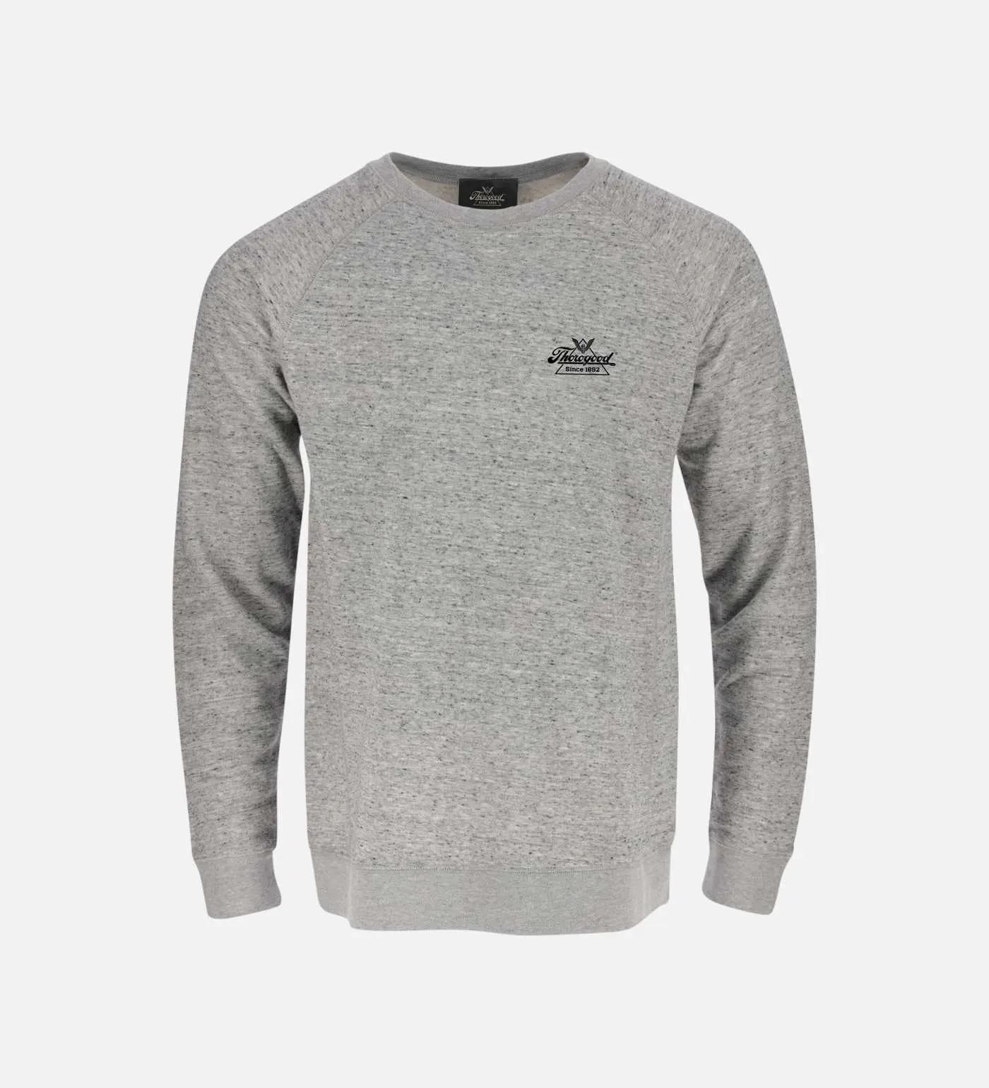 Thorogood Men's Space Dye Raglan Crew Neck Long Loose-Fit Sweatshirt - Officially Licensed Thorogood Apparel, Durable Lightweight Cotton French Terry-Polyester Blend, Pull-On Menswear Top for Work & Casual Wear