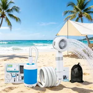 Portable Camping Shower - Rechargeable Electric Outdoor Shower Pump with 2m Hose, USB Flexible Charging, 4000mAh Rechargeable Battery, Compact & Easy to Operate for Camping, Car Washing, Pet Bathing