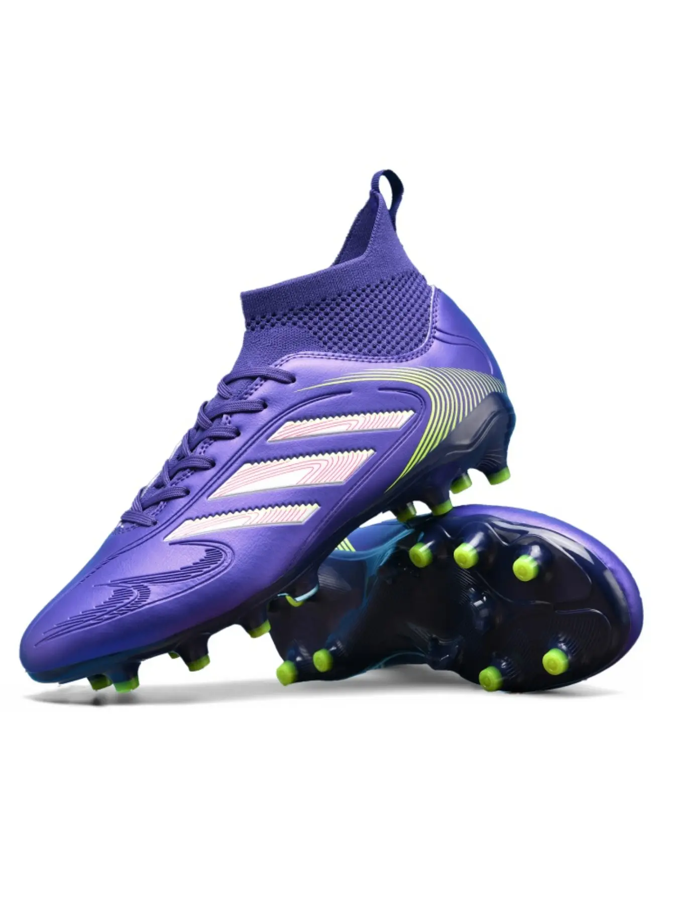 Men's and Women's High-Top Seamless Soccer Shoes for Outdoor Use, Slip-Resistant and Durable with Super Grip Support, Trendy and Stylish Soccer Footwear, Football Boots, Soccer Cleats