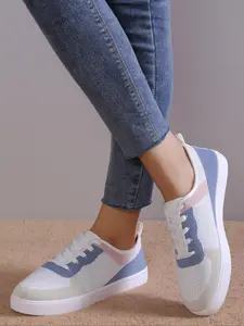 Women's Fashionable Colorblock Lace Up Low Top Sneakers, Casual Comfortable Breathable Sports Running Shoes, All-match Basic Shoes for Daily Wear