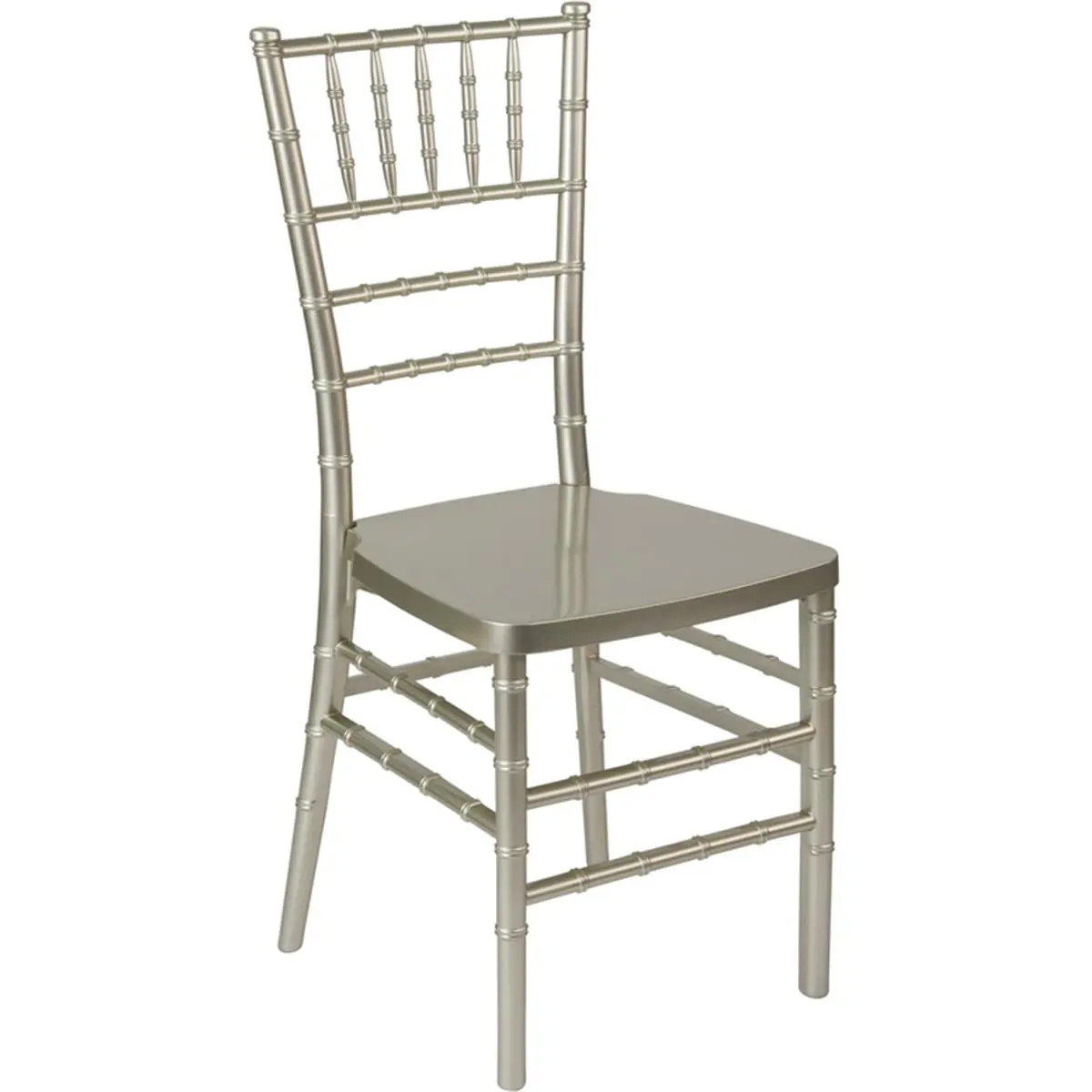 Hercules Premium Series Fireproof Champagne Resin Stacking Classic Chiavari-Style Armless Dining Chair - Durable Fully Assembled Indoor Chair, Stacks 8 Ht., Ideal for Weddings, Banquets