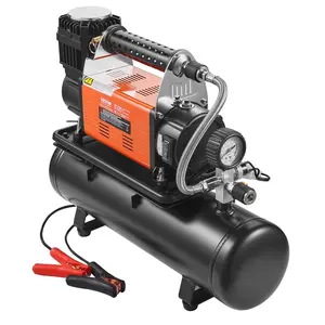 【DealsForYouDays】VEVOR 12V Heavy Duty Air Compressor with 6L Tank Kit, 6.35 CFM Portable Tire Inflator, 150PSI Offroad Air Compressor with Digital Pressure Gauge Tire Inflator for Trucks Car SUV 4x 4 Vehicle RV