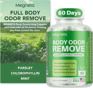 Body Deodorizing Supplement, Natural Internal Odor Control Pills for Men & Women, Chlorophyll Capsules for Skin, Breath, and Gut Health (60 Capsules)