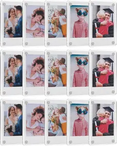 Acrylic Fridge Magnetic Frame for Polaroid, 2.36x3.54 In Mini Picture Frames for Fujifilm Instax Mini, Double Sided Photo Refrigerator Magnet Picture Frame Clear Picture Display Frame