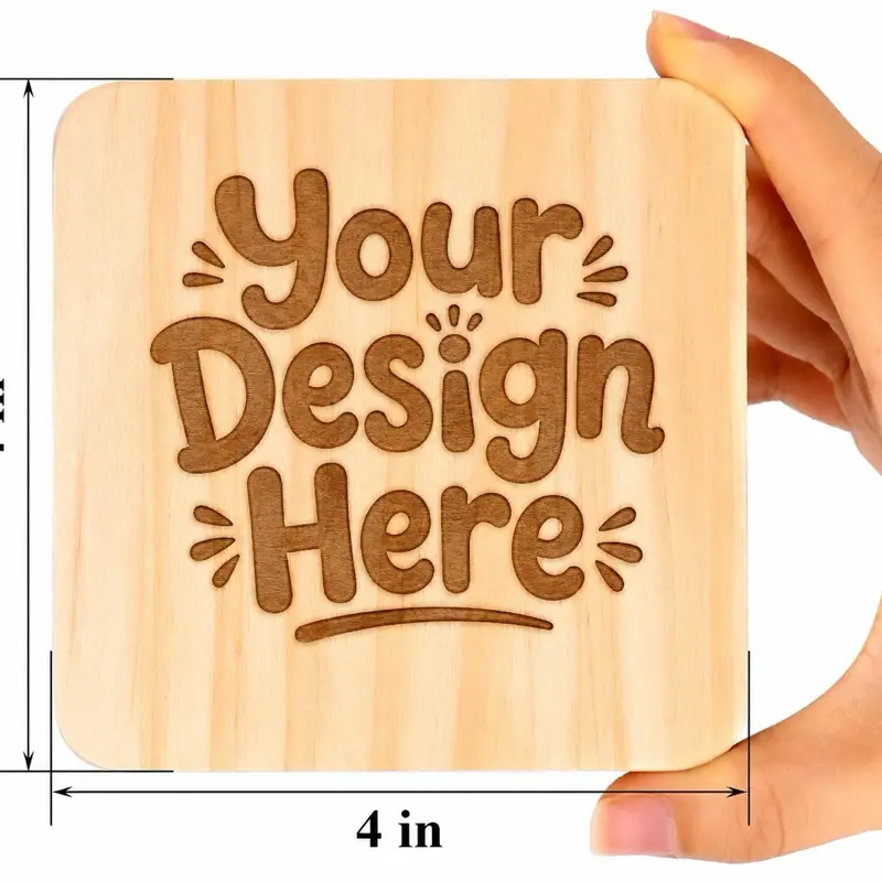 Customized 4x4 Coasters Wooden Tableware