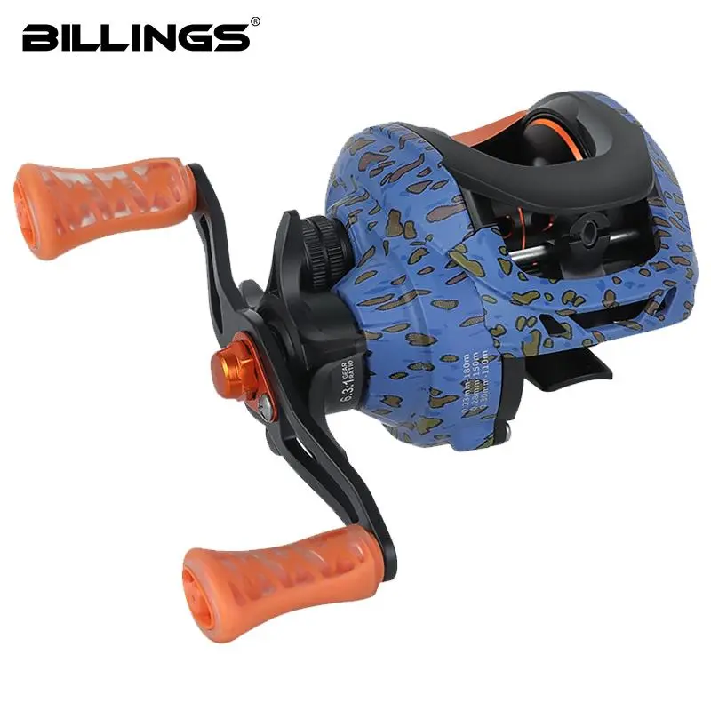 Billings Lr200 Series Baitcasting Fishing Reel, 6.3:1 Gear Ratio Baitcaster Reel, Magnetic Brake 18lb Max Drag with Smooth Metal Spool, Fishing Accessories, Fishing Equipment