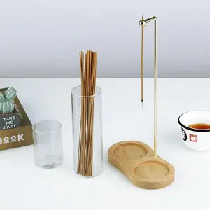 Glass Incense Burner Holder, Anti-Dust Design, Includes Rope Lock, Yoga Home Decorative Storage Box, Scented Fragrance, Perfect for Aromatherapy and Meditation