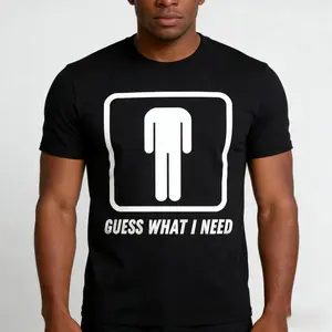 Men's Retro "Guess What I Need" Graphic Crew Neck T-Shirt ,UnisexT-Shirt 180g Pure Cotton Casual Crew Neck Great For Day Trips Casual Wear Or Relaxing Print Black Round Neck Short Sleeve Regular 2026