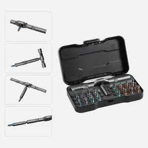 24 in 1 Magnetic Screwdriver Set,Multifunctional Drill Bit Set,Compact & Portable Ratchet Screwdriver Bit Set for Various Home Repairs,Detachable T-shaped Ratchet Handle Hardware,Precision Screwdriver Tool Kit,Household Repair Tool Kit,Switchable