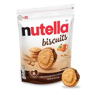 Biscuits Cookies Filled with Nutella Hazelnut Spread, Sweet Snack Pack, Holiday Christmas Cookies, 9.7 oz