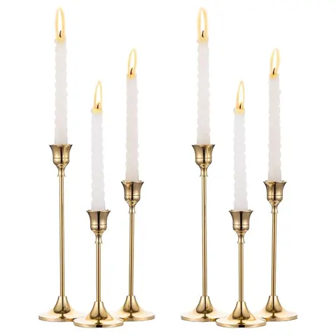 Candle Holder Set, 6 Counts/set Modern Candle Holder, Decorative Candle Holder for Wedding, Dinner Party, Church, Decoration Items, Home Goods, Decorations Supplies, Halloween, Candle Stand