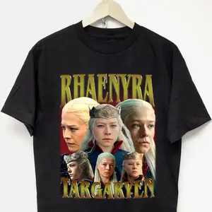 Rhaenyra Targaryen Vintage Bootleg T-Shirt _ Retro 90s Aesthetic Gift Hoodie Tshirt Men Women Unisex Menswear 100% cotton