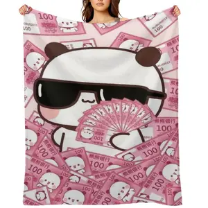 Bubu And Dudu Flannel Blanket Heavyweight All Season Comfort Multi Use Sofa Bed Office Decor Halloween Gift for K-Drama Fans Birthday ChristmasD910-256