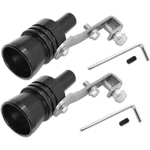 New Upgrade 2pcs Car Turbo Whistle, Xl Size Aluminum Alloy, Universal Turbo Sound Exhaust Muffler Pipe, Car Roar Maker
