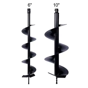 Heavy Wall Auger Drill Bit Set - 6IN+10IN Replacement Bits for 3/4" Shaft, W465 Fit, Ideal for Planting Posts, Soil Digging, Loose Dirt