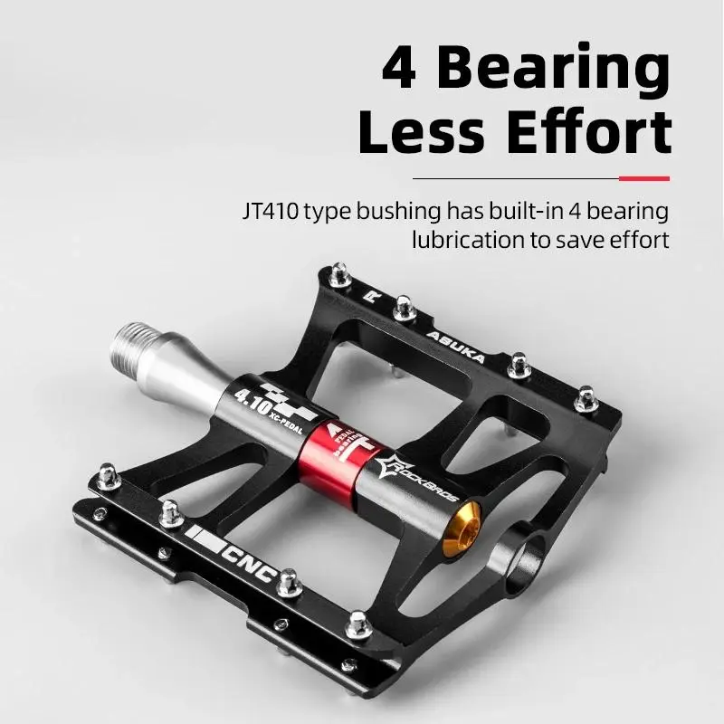 ROCKBROS 4 Bearings Mountain Bike Pedals MTB Padals Platform Flat Bike Pedals Aluminum Alloy 9/16"
