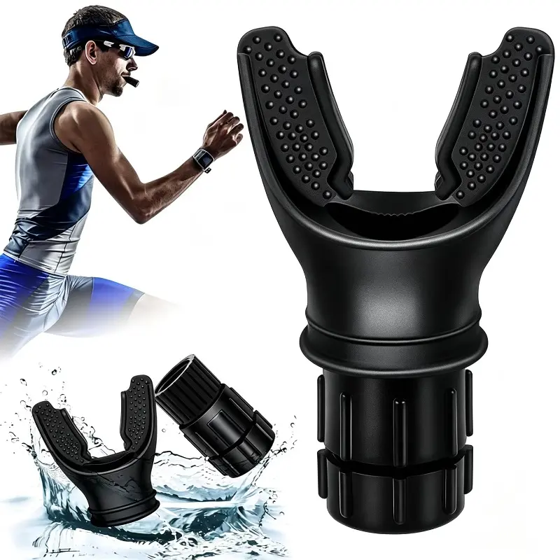 Adjustable Resistance Breathing Trainer, Respiratory Muscle Exerciser for Adults, Improve Lung Capacity, Portable Workout Accessory for Running & Fitness