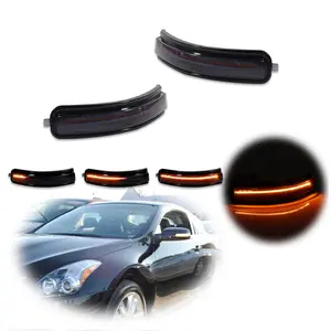2pcs Smoke Sequential Amber LED Side Mirror Signal lamps Lights For 2009 2010 2011 2012 2013 2014 Nissan Maxima,Replace OEM 26442ZX50A, 26443ZX50A